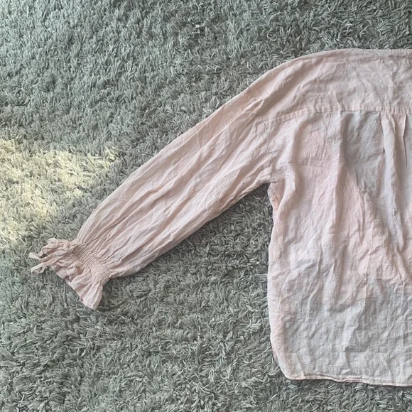 ALL SAINTS Crossover High Lo Flowy Blouse Blush Pink - Picture 11 of 16